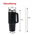 Termospuodelis su šiaudeliu, juodas, 1100 ml, nerūdijančio plien