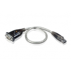 ATEN UC232A-AT serijinis kabelis Nerūdijančiojo plieno, Permatomas, Juoda 0,35 m USB A tipo DB-9