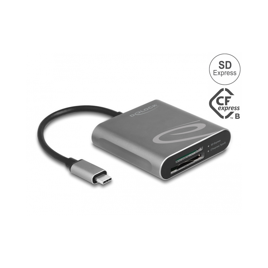 DeLOCK 91000 kaardilugeja USB 3.2 Gen 2 (3.1 Gen 2) Type-C Hall