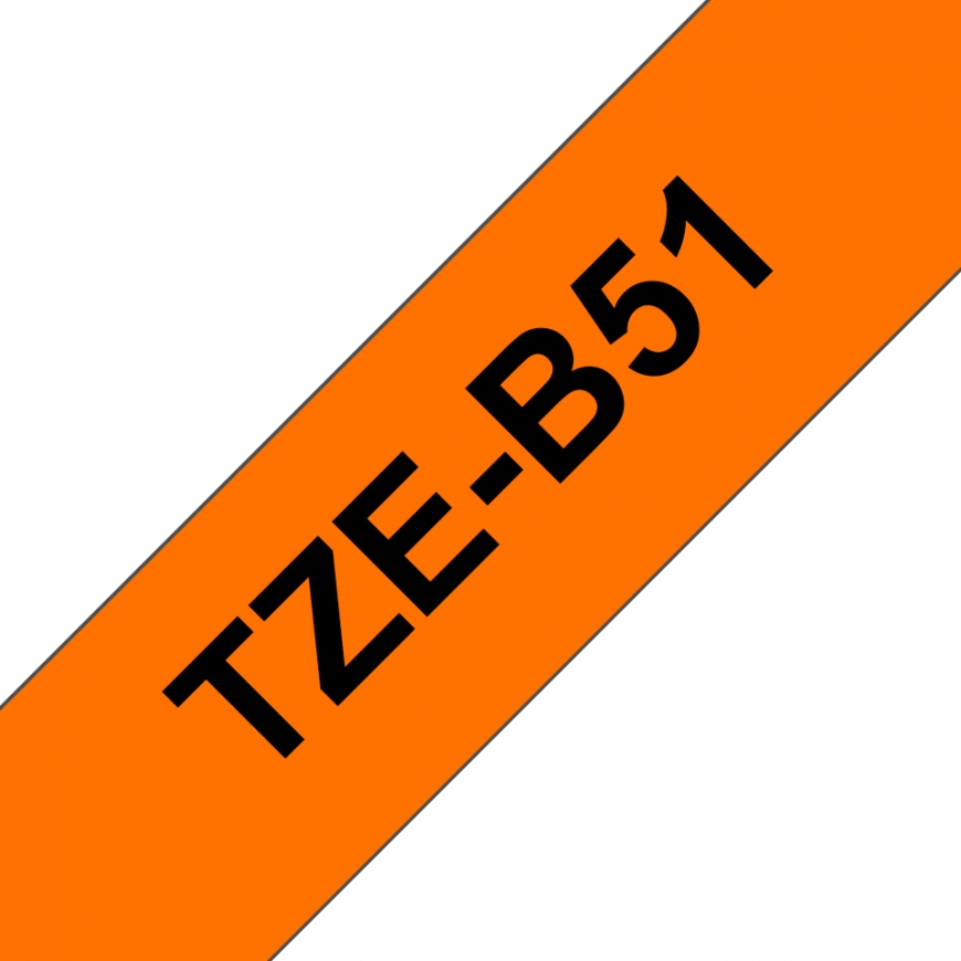 Brother TZE-B51 etikečių juostelė Juoda fluorescencinės oranžinės fone