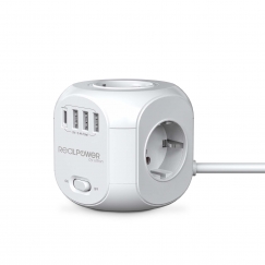 RealPower PowerBox 431 jatkojohto 1,8 m 4 AC-pistorasia(a) Sisätila Valkoinen