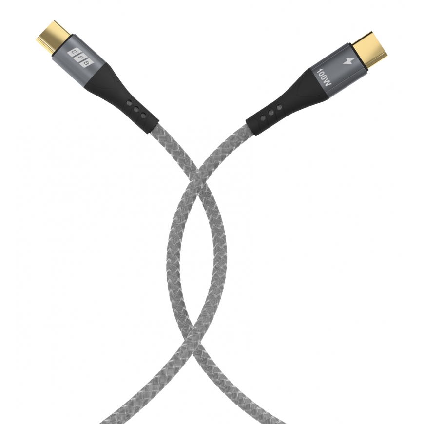 EFB Elektronik USB-CC-00004 USB-kaapeli USB 2.0 3 m USB C Musta, Harmaa – 4