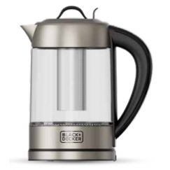 Black & Decker BXKE2205E vedenkeitin 1,7 L 2200 W Musta, Ruostumaton teräs, Läpinäkyvä