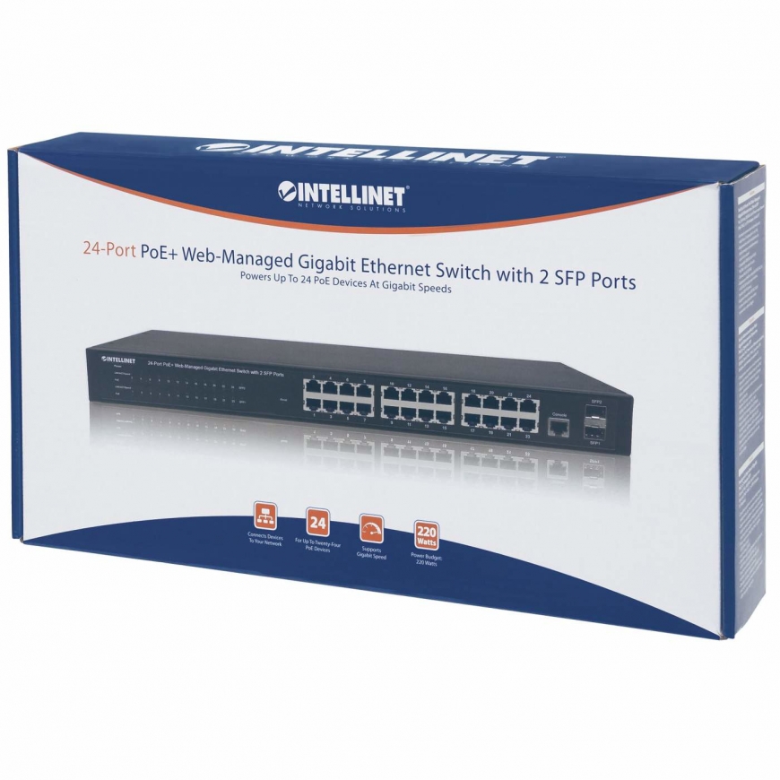 Intellinet 560559 tinklo komutatorius Valdomas Gigabit Ethernet (10/100/1000) Maitinimas per Eternet – 2