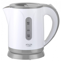 Adler AD 1371G elektriskās tējkanna 0,8 L 800 W Balts, Pelēks