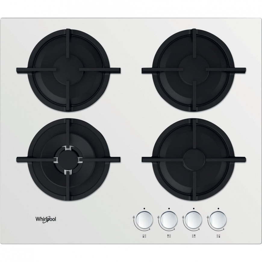 Whirlpool AKT 625/WH Must, Valge Sisseehitatud 60 cm Gaas 4 tsoon(id)
