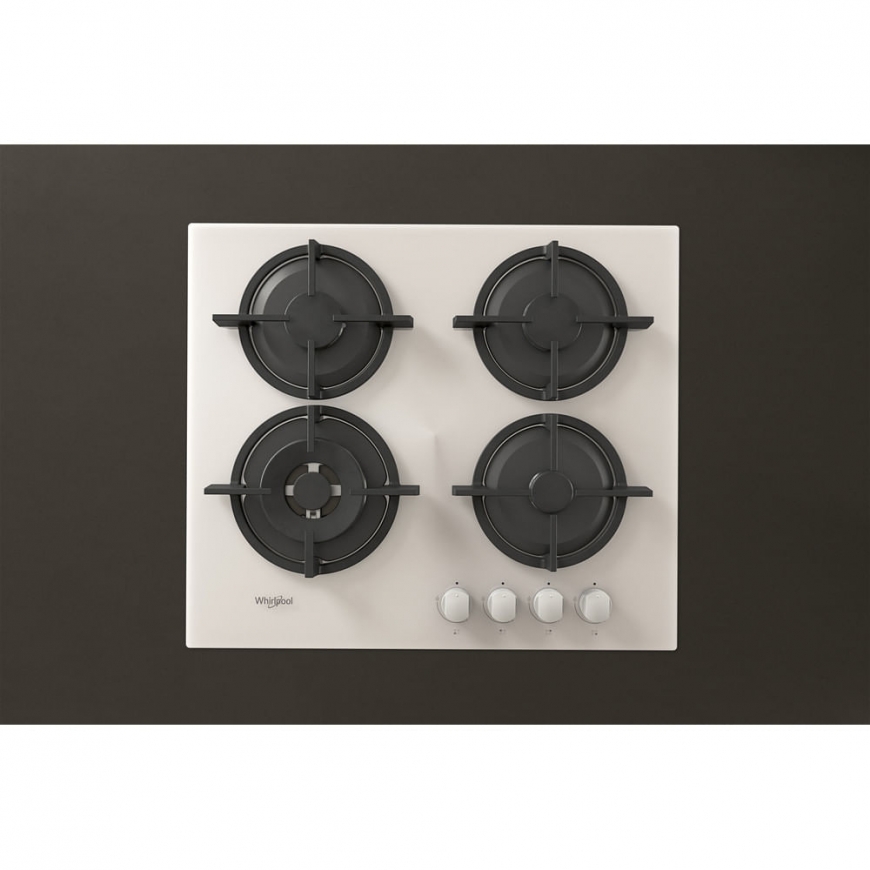 Whirlpool AKT 625/WH Must, Valge Sisseehitatud 60 cm Gaas 4 tsoon(id) – 5