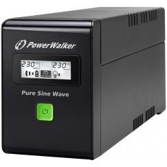 PowerWalker VI 600 SW UPS-virtalähde Linjainteraktiivinen 0,6 kVA 360 W 2 AC-pistorasia(a)