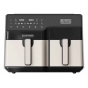Black & Decker BXAF9000E Dubults 9 L Atsevišķs 2500 W Karstā gaisa fritētājs Melns, Nerūsējošs tērau Black & Decker BXAF9000E Dubults 9 L Atsevišķs 2500 W Karstā gaisa fritētājs Melns, Nerūsējošs tērau