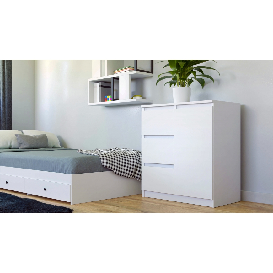 Topeshop 1D3S BIEL KPL komoda – 3