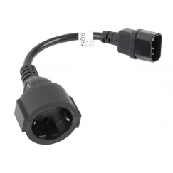 Lanberg CA-C14E-10CC-0018-BK maitinimo kabelis Juoda 0,18 m C14 šakotuvas