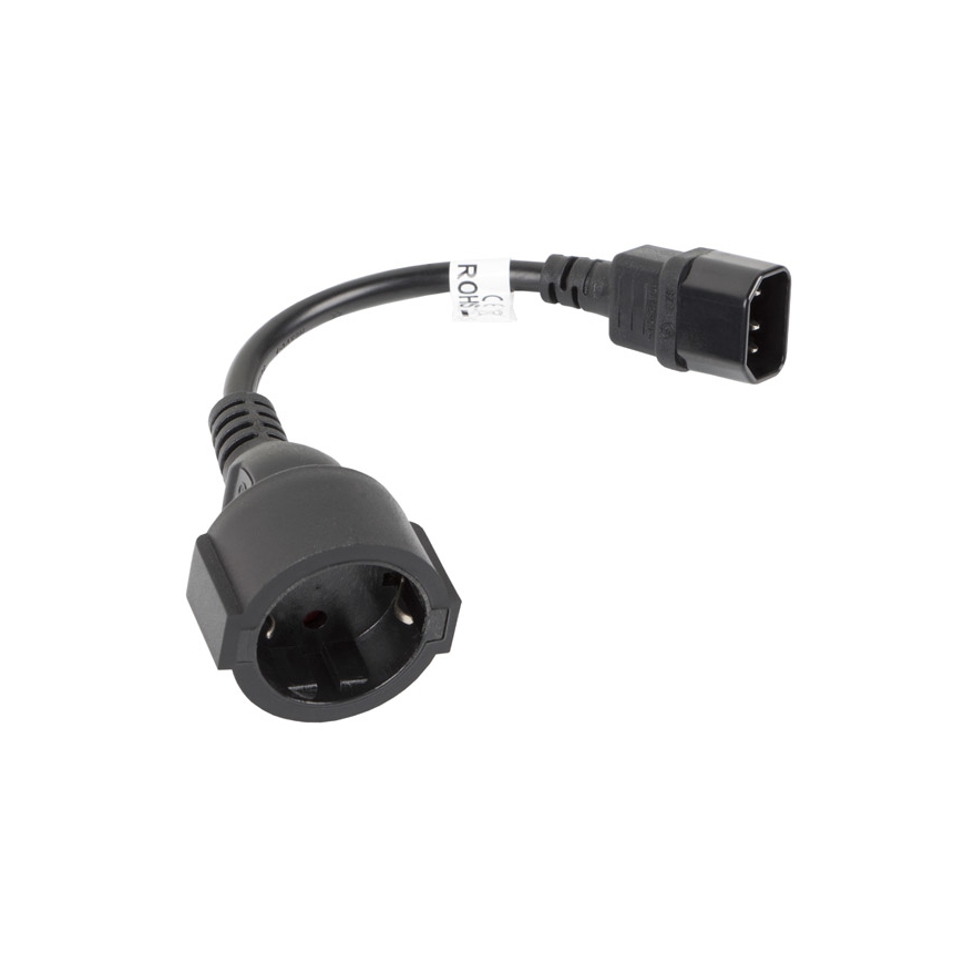 Lanberg CA-C14E-10CC-0018-BK elektrības kabelis Melns 0