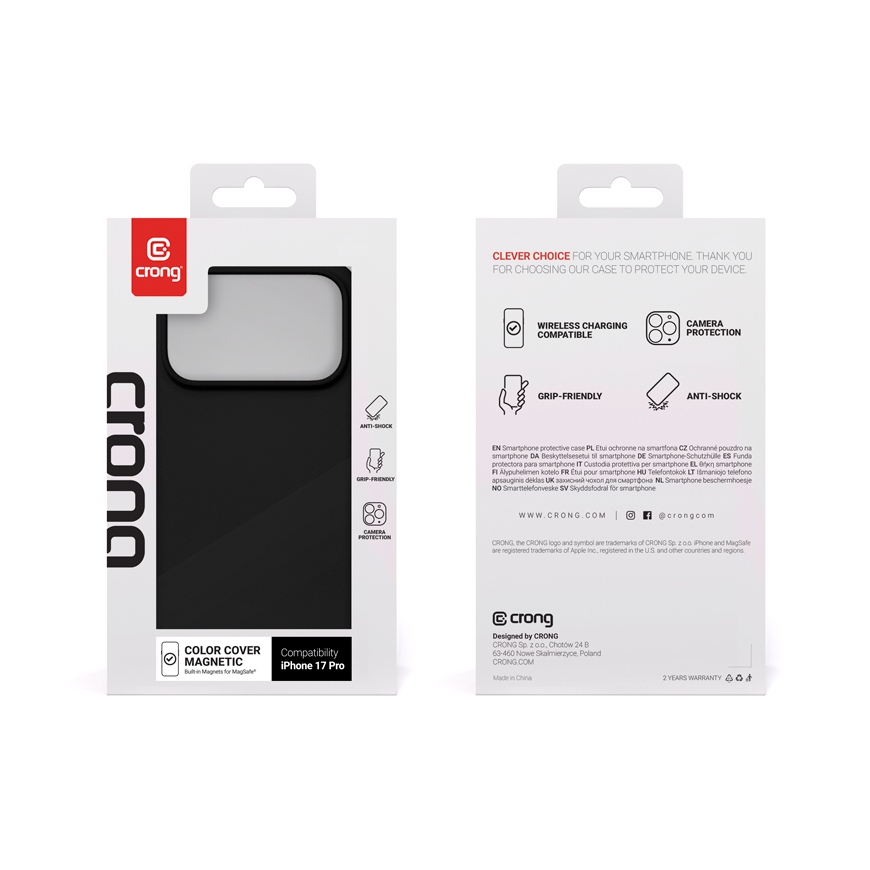 Crong Color Cover Magnetic Case with MagSafe for iPhone 17 Pro - Black – 4