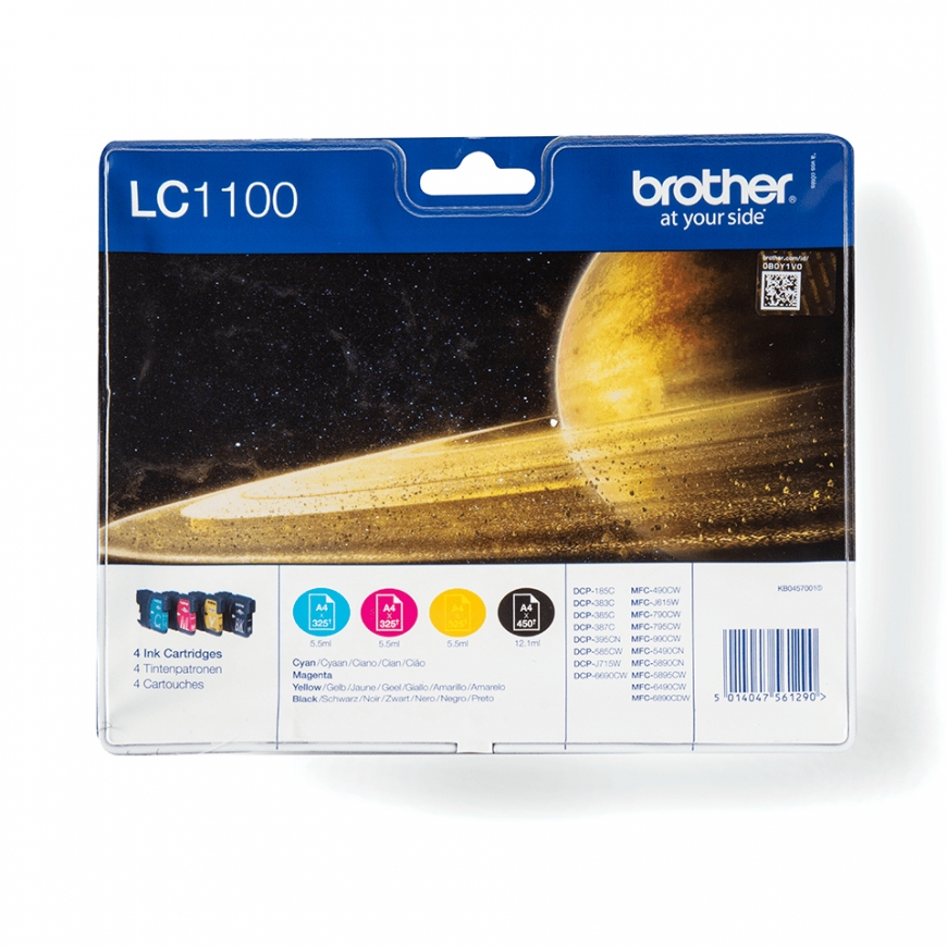 Brother LC1100VALBP mustekasetti 4 kpl Alkuperäinen Musta, Syaani, Magenta, Keltainen