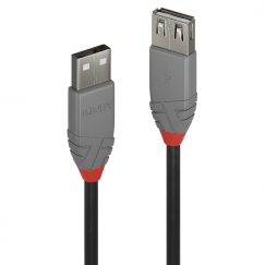 Lindy 36704 USB kabelis USB 2.0 3 m USB A Juoda, Pilka