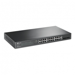 TP-Link JetStream TL-SG2428P tīkla pārslēgs Vadīts L2/L2+ Gigabit Ethernet (10/100/1000) Power over Ethernet (PoE) 1U Melns