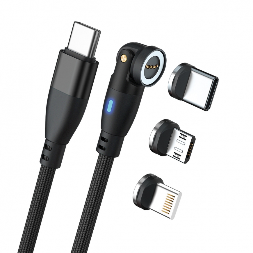 RealPower MagneticCharge 100 USB кабель 1 m USB C Черный