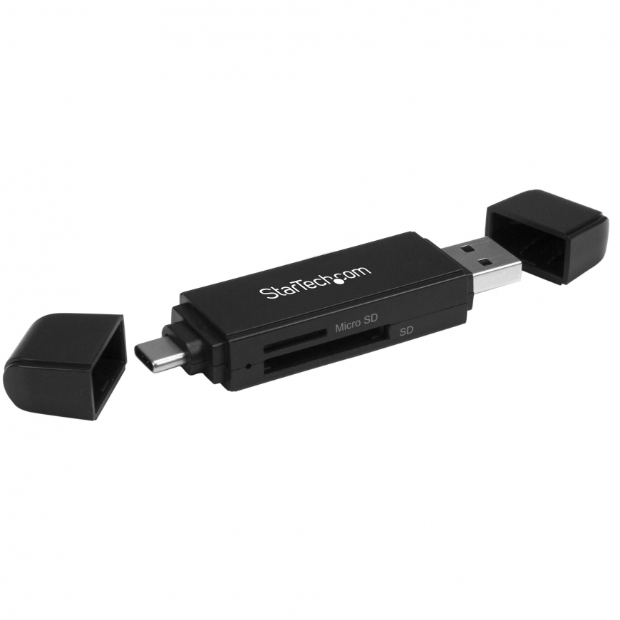 StarTech.com SDMSDRWU3AC kortelių skaitytuvas USB 3.2 Gen 1 (3.1 Gen 1) Type-A/Type-C Juoda – 2