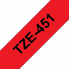 Brother TZE-451 etikečių juostelė Juoda ant raudonos TZ