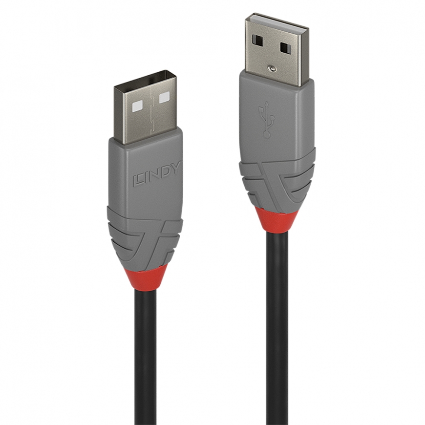 Lindy 36694 USB-kaapeli USB 2.0 3 m USB A Musta, Harmaa