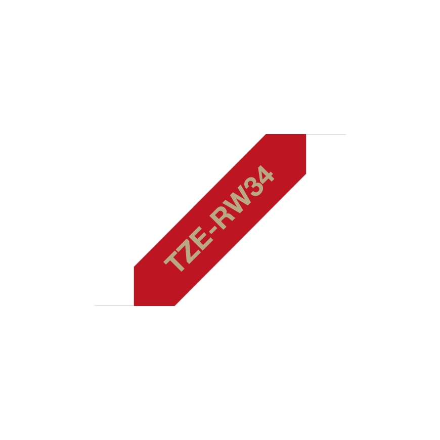 Brother TZE-RW34 label-making tape Gold on red
