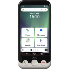Doro Aurora A10 11,4 cm (4.5") Divas SIM kartes Android 14 4G USB Veids-C 4 GB 64 GB 3000 mAh Melns, Balts