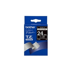 Brother Gloss Laminated Labelling Tape - 24mm, White/Black etikettien kirjoitusnauha TZ