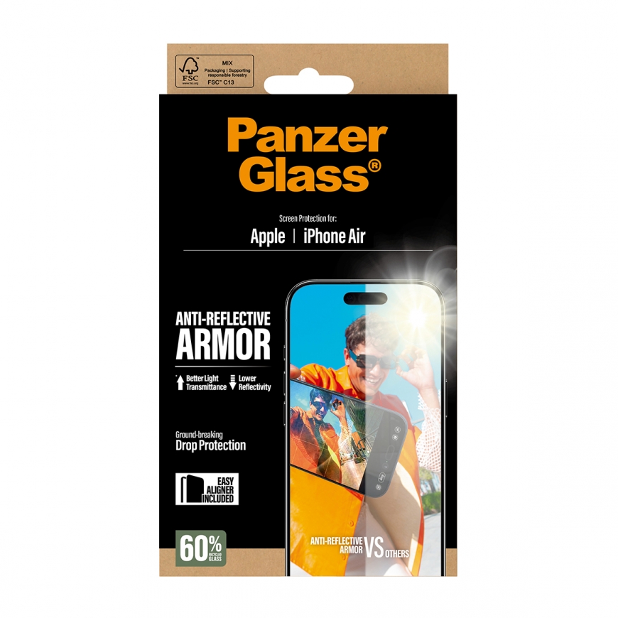PanzerGlass ® Anti-Reflective Armor Screen Protector iPhone Air w. EasyAligner – 3