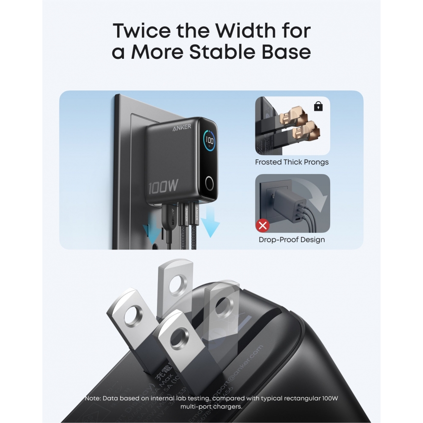 Anker B121B Universāls Melns AC Ātrā uzlāde Iekštelpas – 5