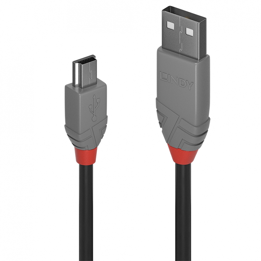 Lindy 36724 USB кабель USB 2.0 3 m USB A Mini-USB B Черный
