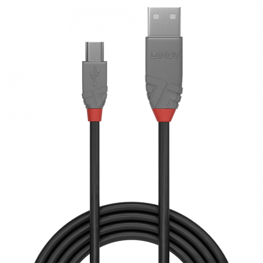 Lindy 36724 USB кабель USB 2.0 3 m USB A Mini-USB B Черный – 2
