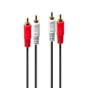 Lindy 35662 audiokaabel 3 m 2 x RCA Must, Punane, Valge