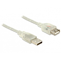 DeLOCK 5m, 2xUSB2.0-A USB kabelis USB 2.0 USB A Permatomas