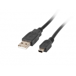 Lanberg CA-USBK-10CC-0018-BK USB-kaapeli USB 2.0 1,8 m Mini-USB A USB A Musta