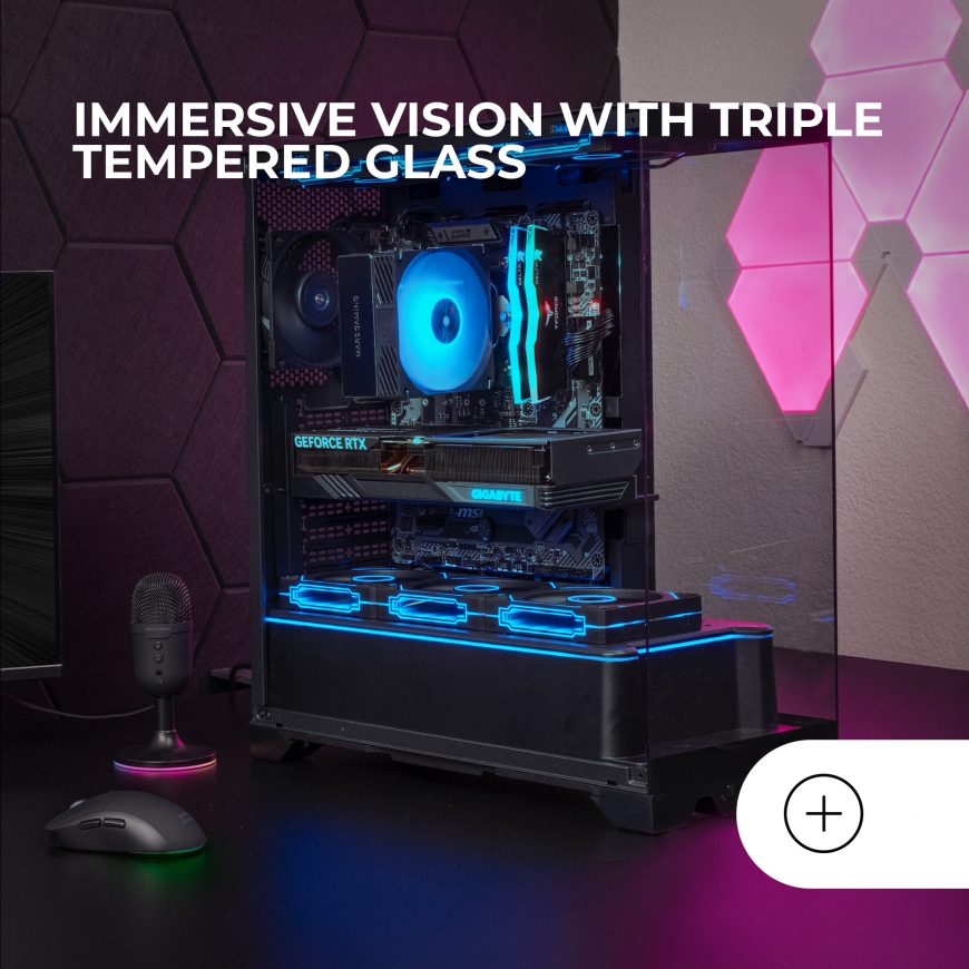 Mars Gaming MCPRISMA datoru korpuss & statnis Midi Tower Melns – 2
