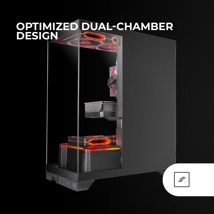 Mars Gaming MCPRISMA datoru korpuss & statnis Midi Tower Melns – 5