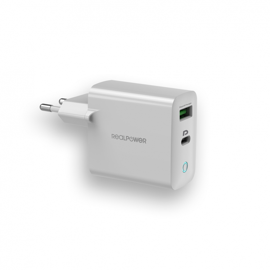 RealPower PC-20 Smartphone, Tablet White AC Fast charging Indoor