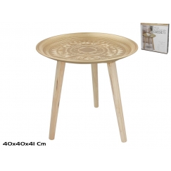 Medinis stalas 40 x 41 cm, auksinis, DECORLIFE