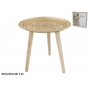 Wood Table 40 x 41 cm, Gold, DECORLIFE