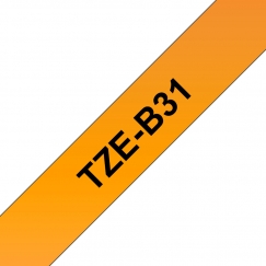 Brother TZE-B31 etikečių juostelė Juoda fluorescencinės oranžinės fone