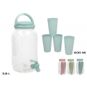 Transparent Beverage Dispenser 3,7 l, 26 x 18 x 15 cm, SUMMER EN