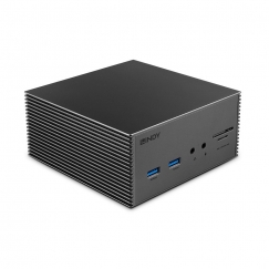 Lindy 43378 kannettavien tietokoneiden telakka ja porttitoistin Langallinen USB 3.2 Gen 2 (3.1 Gen 2) Type-C Harmaa