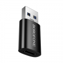 Borofone adapteris BV26B | USB uz Type C | melns Borofone adapteris BV26B | USB uz Type C | melns