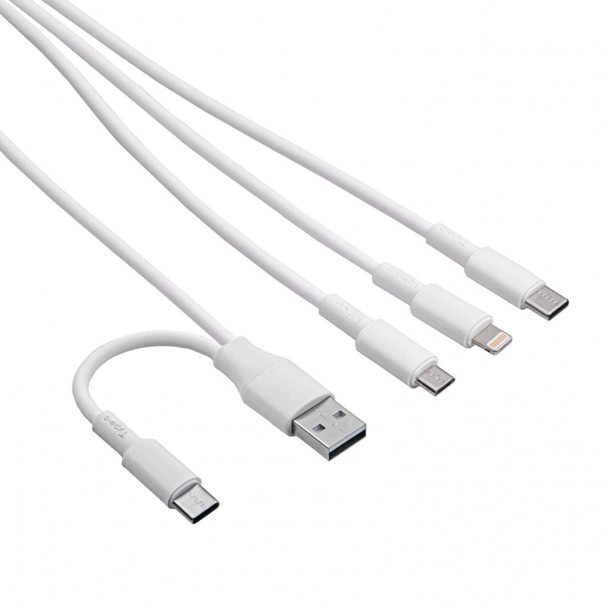 Akyga AK-USB-52 USB-kaabel 1,2 m USB A/USB C USB C/Micro-USB B/Lightning Valge – 2