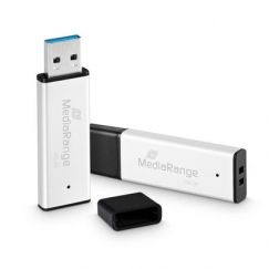 MediaRange MR1903 USB-muisti 256 GB USB A-tyyppi 3.2 Gen 1 (3.1 Gen 1) Musta, Hopea