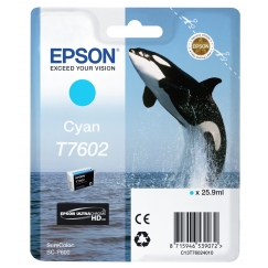 Epson T7602 rašalo kasetė 1 vnt Originalus Žydras