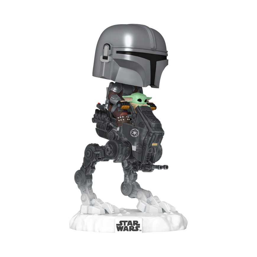 FUNKO POP! Rides DLX: Star Wars: Mandalorian & Grogu - The Mandalorian w/Grogu in Imperial Remnant AT-RT – 2
