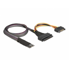 DeLOCK 62984 гендерный адаптер 67-pin M.2 Key M U.2 SFF-8639/SATA 15-pin Черный