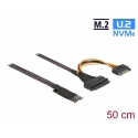 DeLOCK 62984 kaabli soomuutja 67-pin M.2 Key M U.2 SFF-8639/SATA 15-pin Must