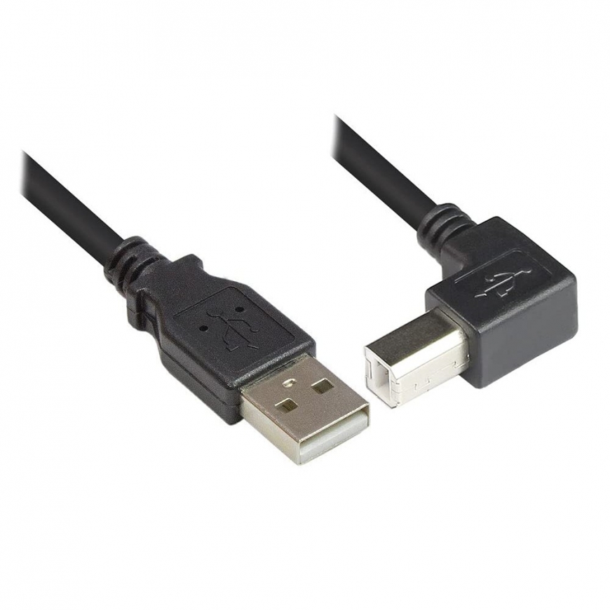 Techly ICOC U-AB-30-ANG USB кабель USB 2.0 3 m USB A USB B Черный – 3
